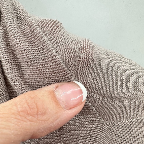 BY GRO ABRAHAMSSON two tone soft coastal grandma boho quiet luxury wrap cardigan - Picture 7 of 14